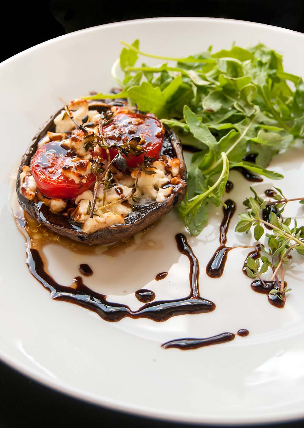 feta-and-tomato-stuffed-portobello-with-garlic-butter-sourdough-olives