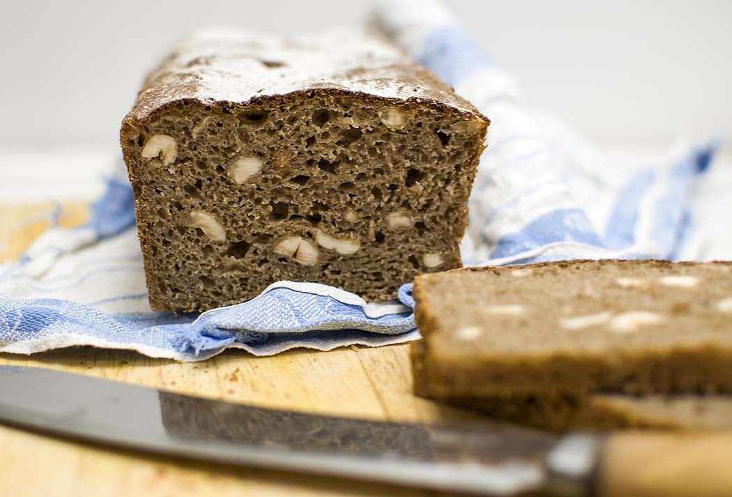 Rye bread with raisins and hazelnuts